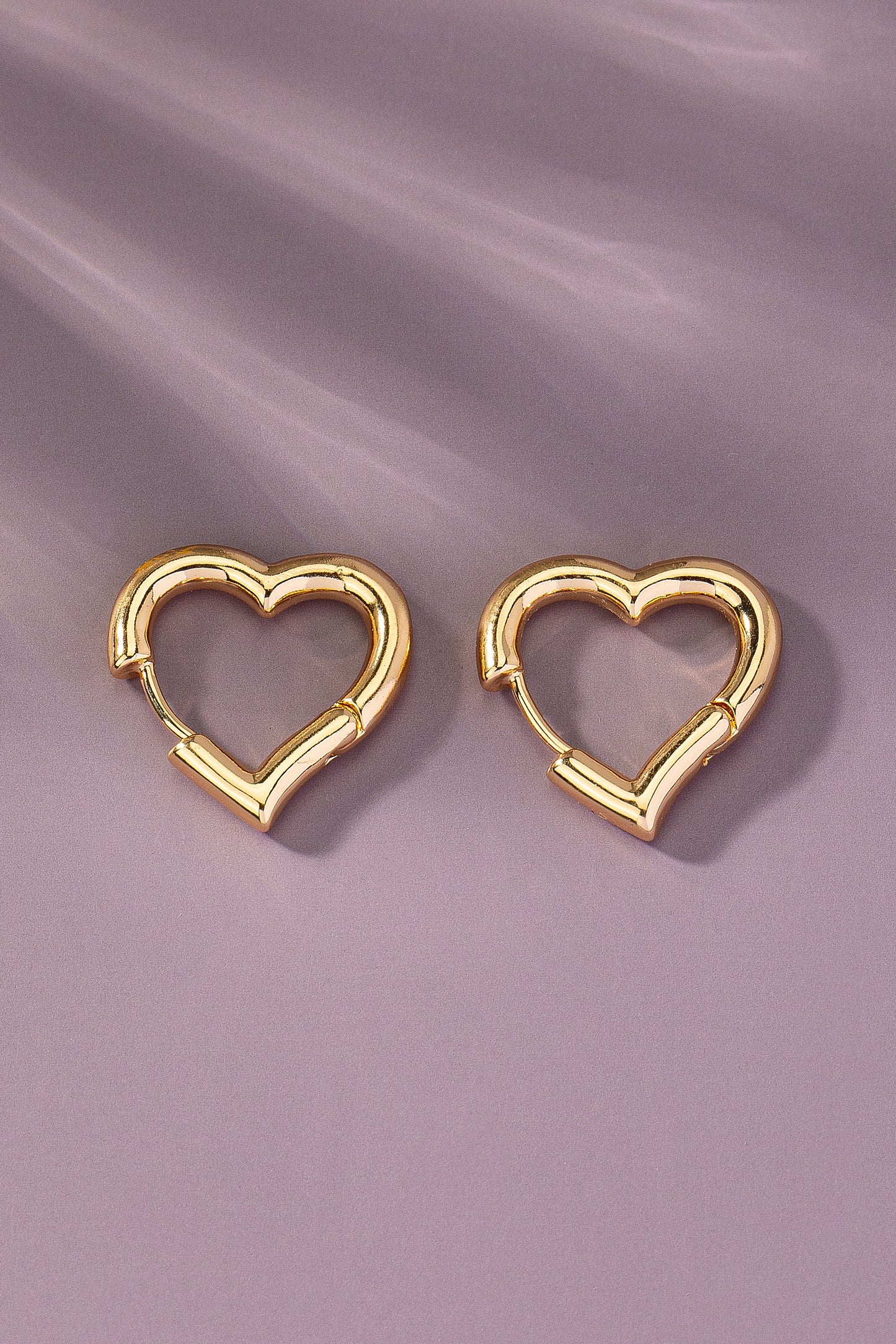 Heart Huggie Hoop Earrings