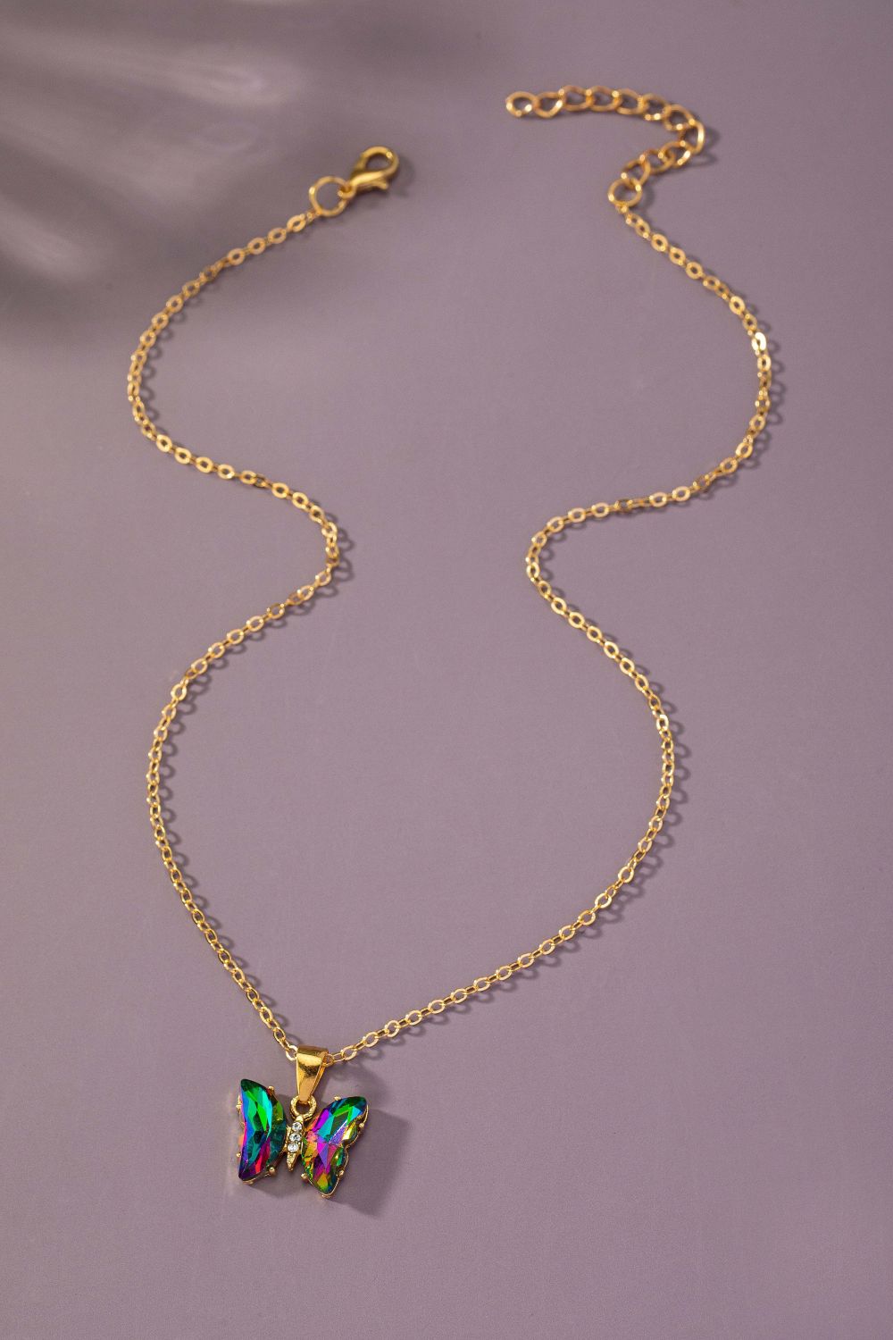 Borealis Butterfly Necklace - Green Ab