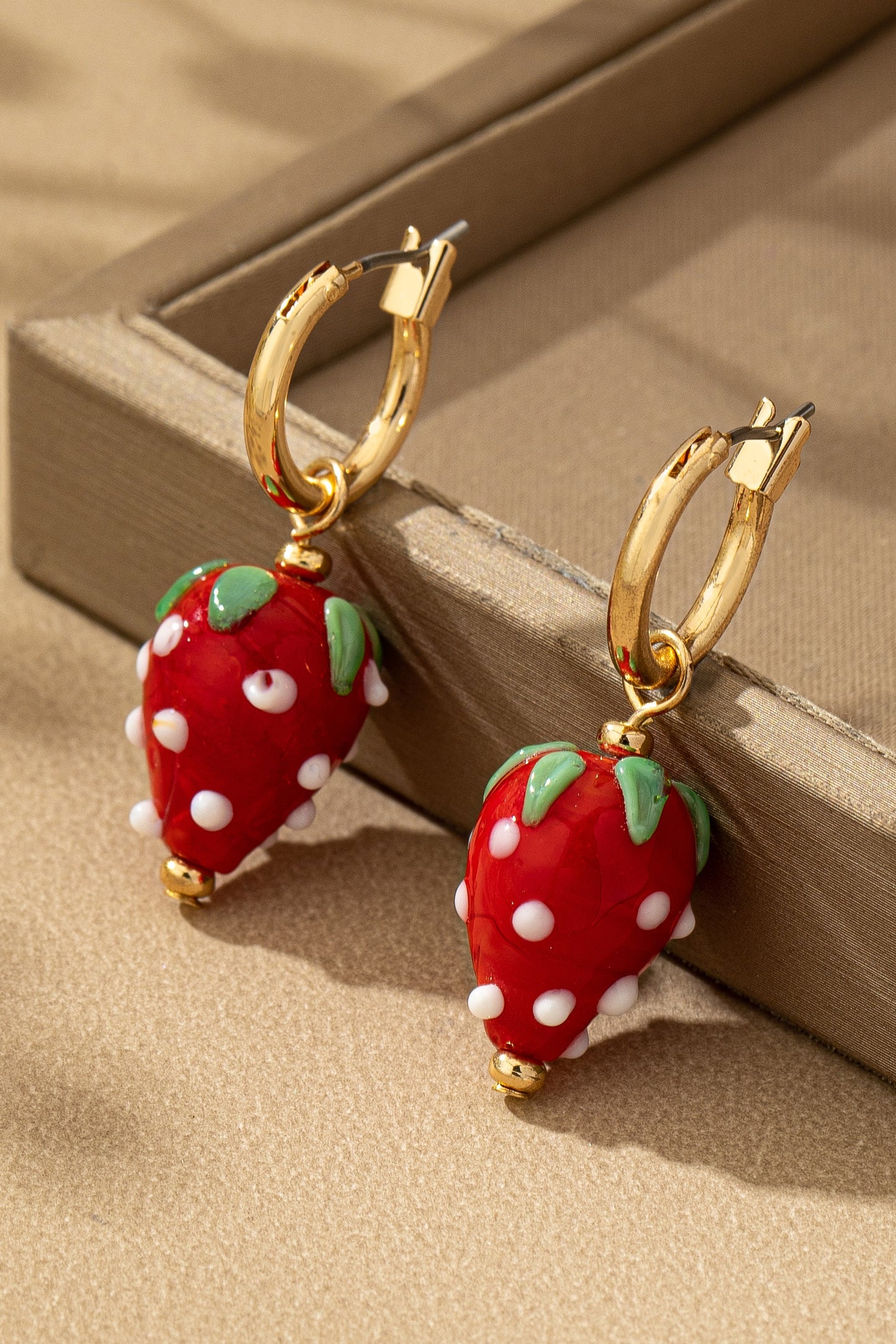 Strawberry Glazed Earrings - Red