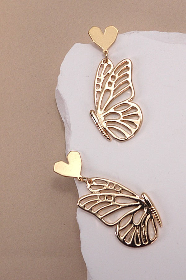 Heart Butterfly Earrings