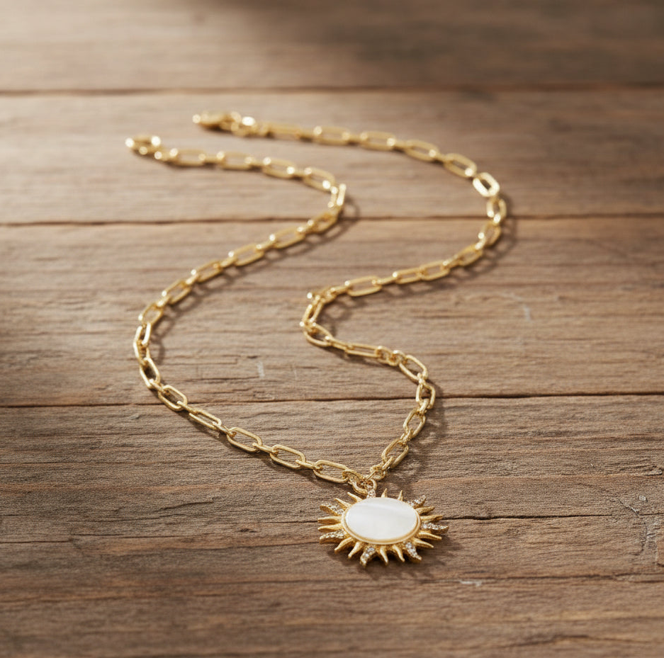Sun Shaped Pendant Necklace