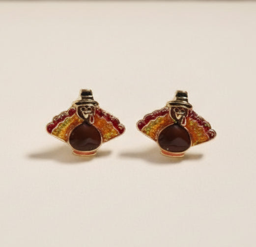 Glitter Turkey Stud Earring