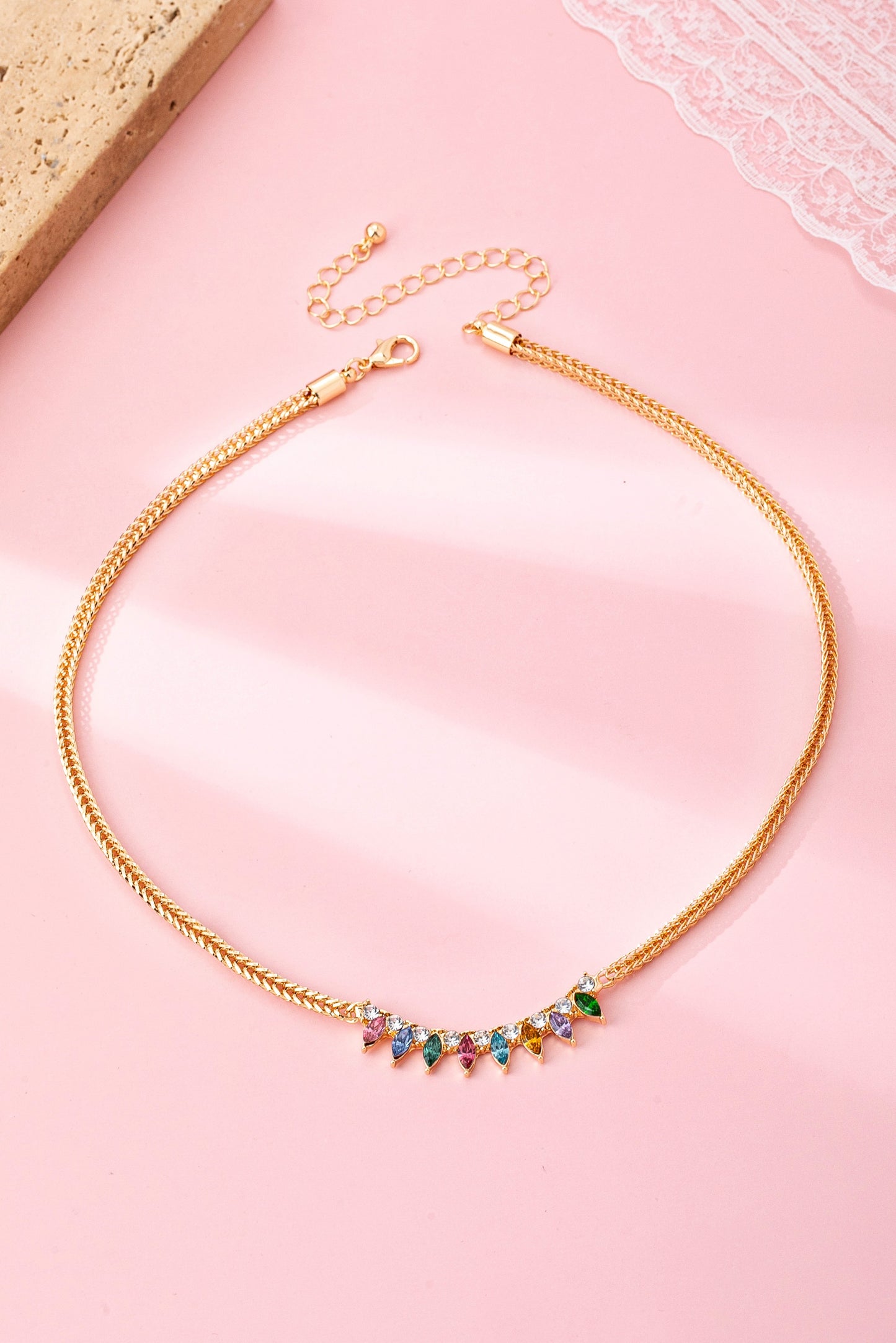 Rainbow Marquise Necklace