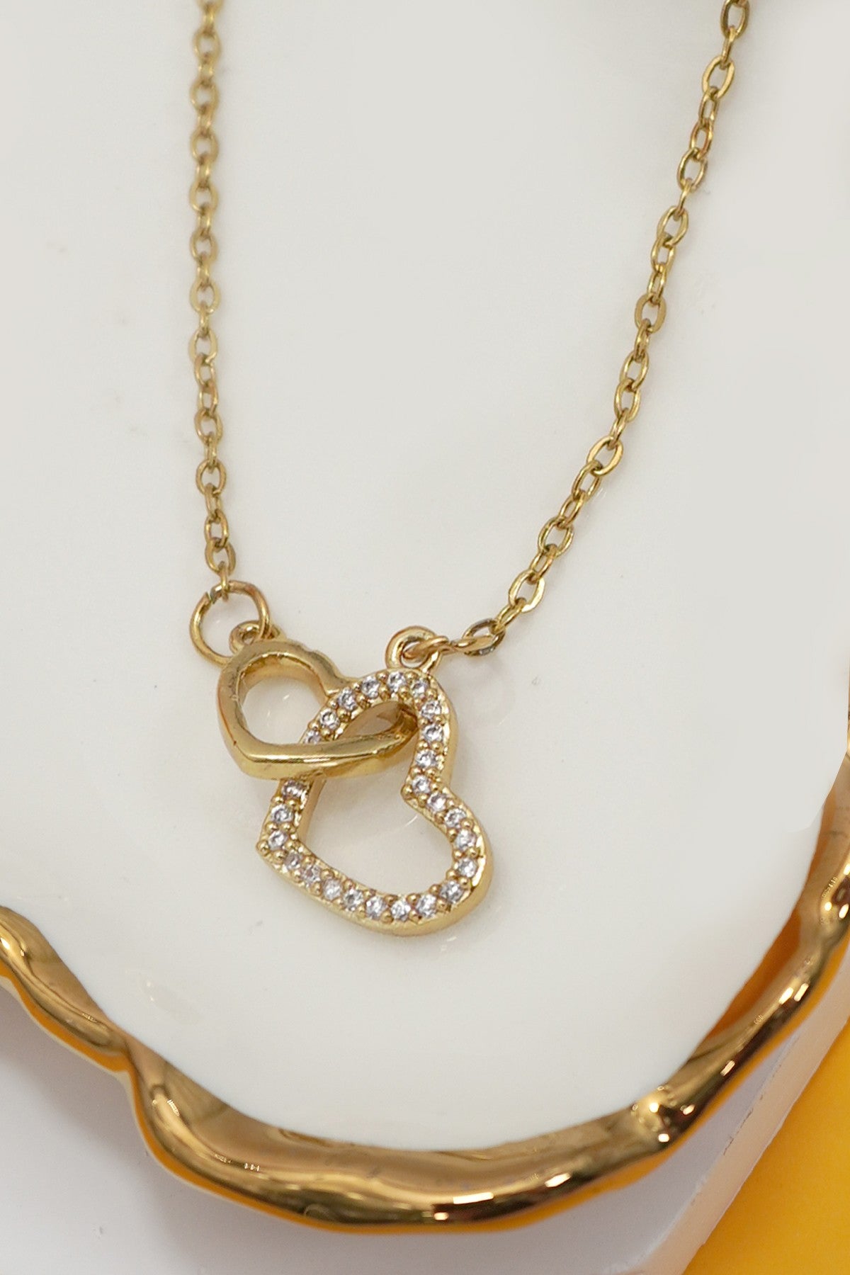 Interlocking Crystal Heart Necklace