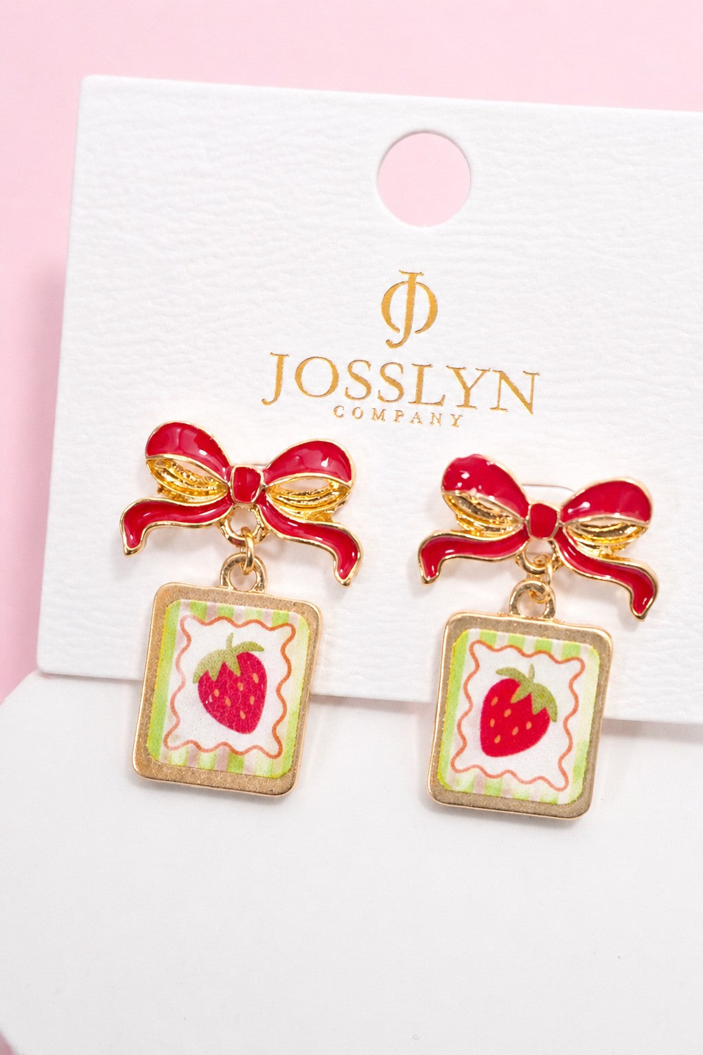 Strawberry Enamel Charm Earrings
