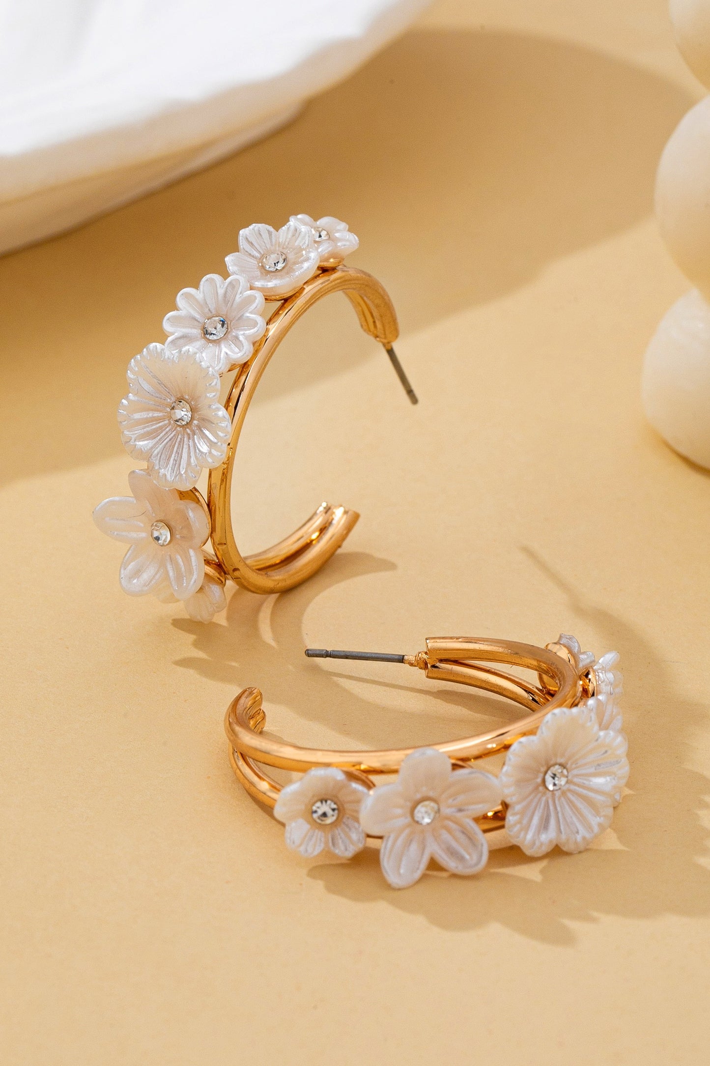 Mother Of Pearl Floral Earrings