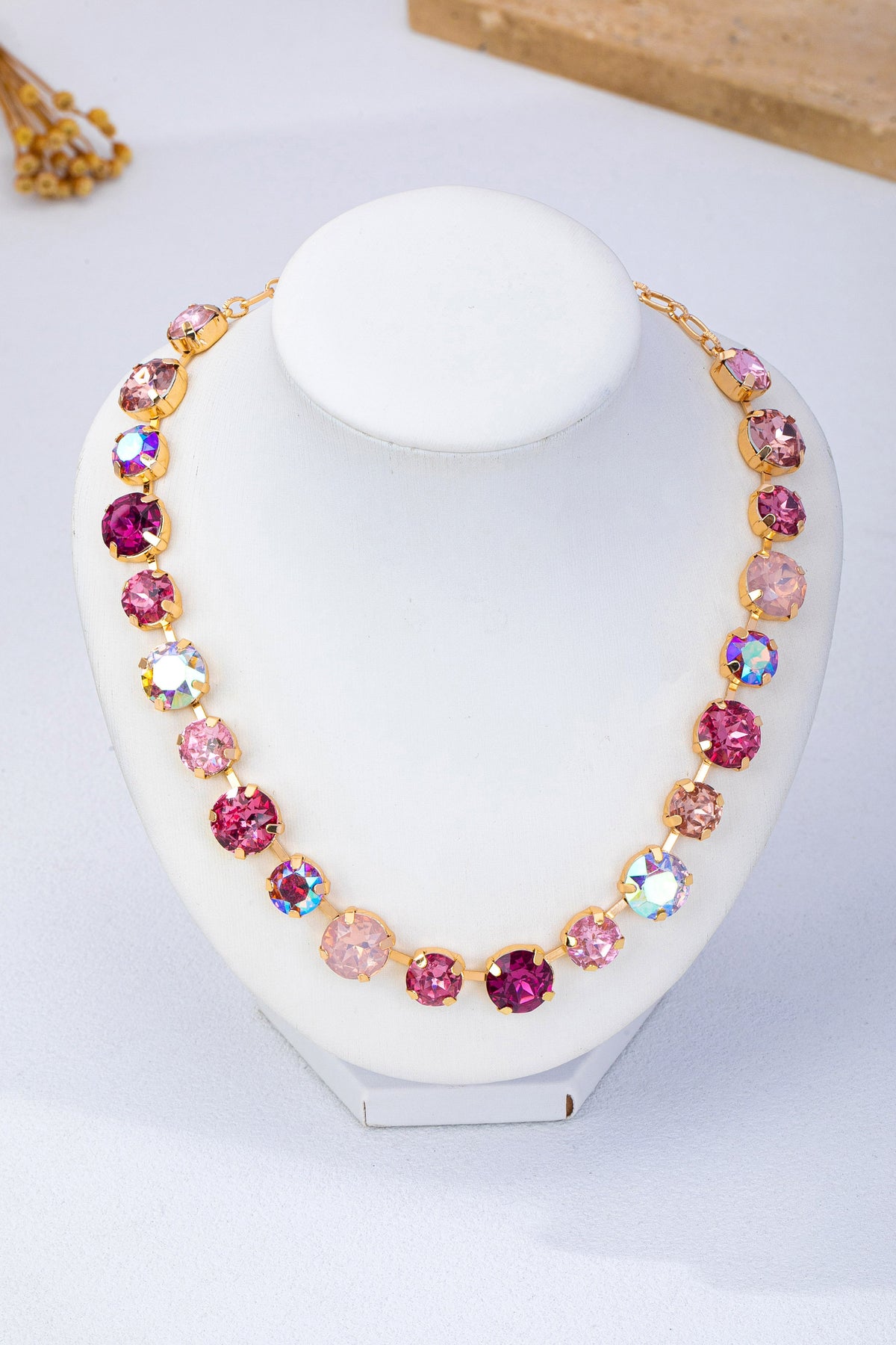 Multi-Stone Crystal Tennis Necklace