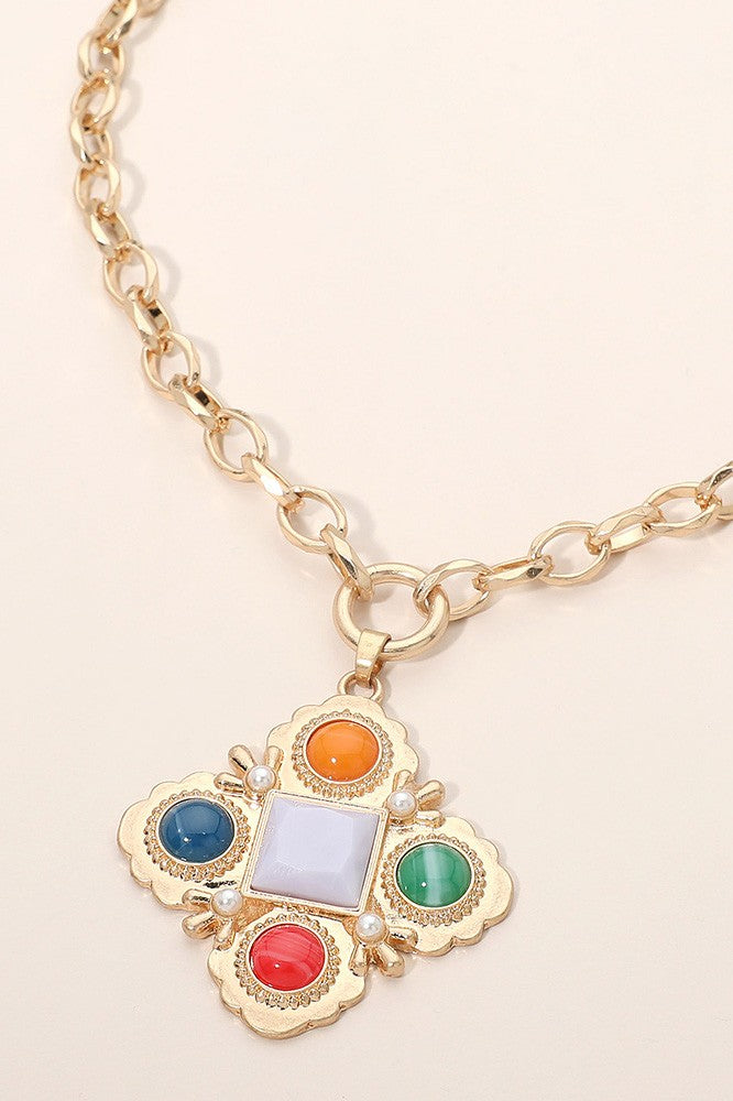 Boho Colorful Pendant Necklace