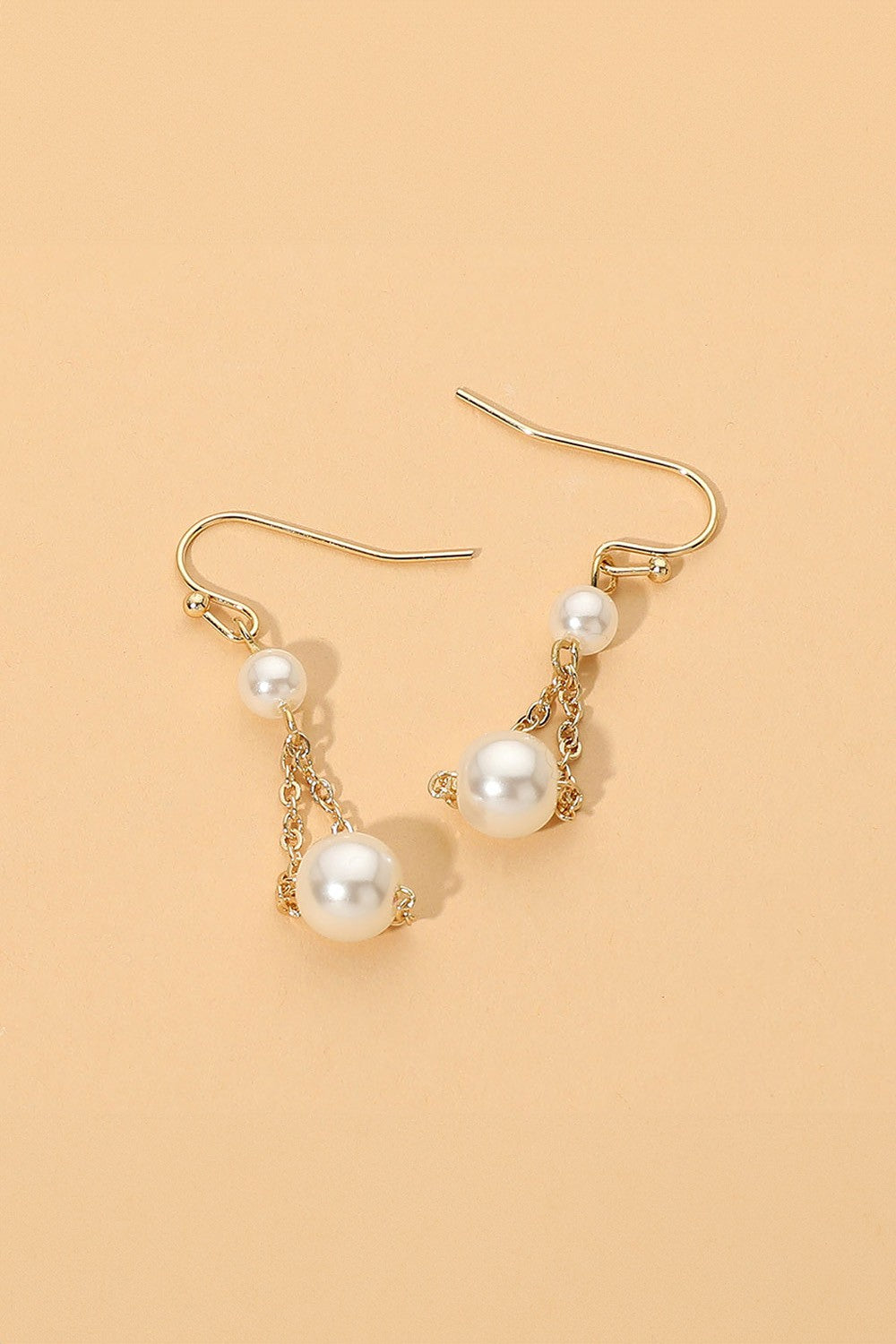 Pearl Beaded Drop Earrings - Gold