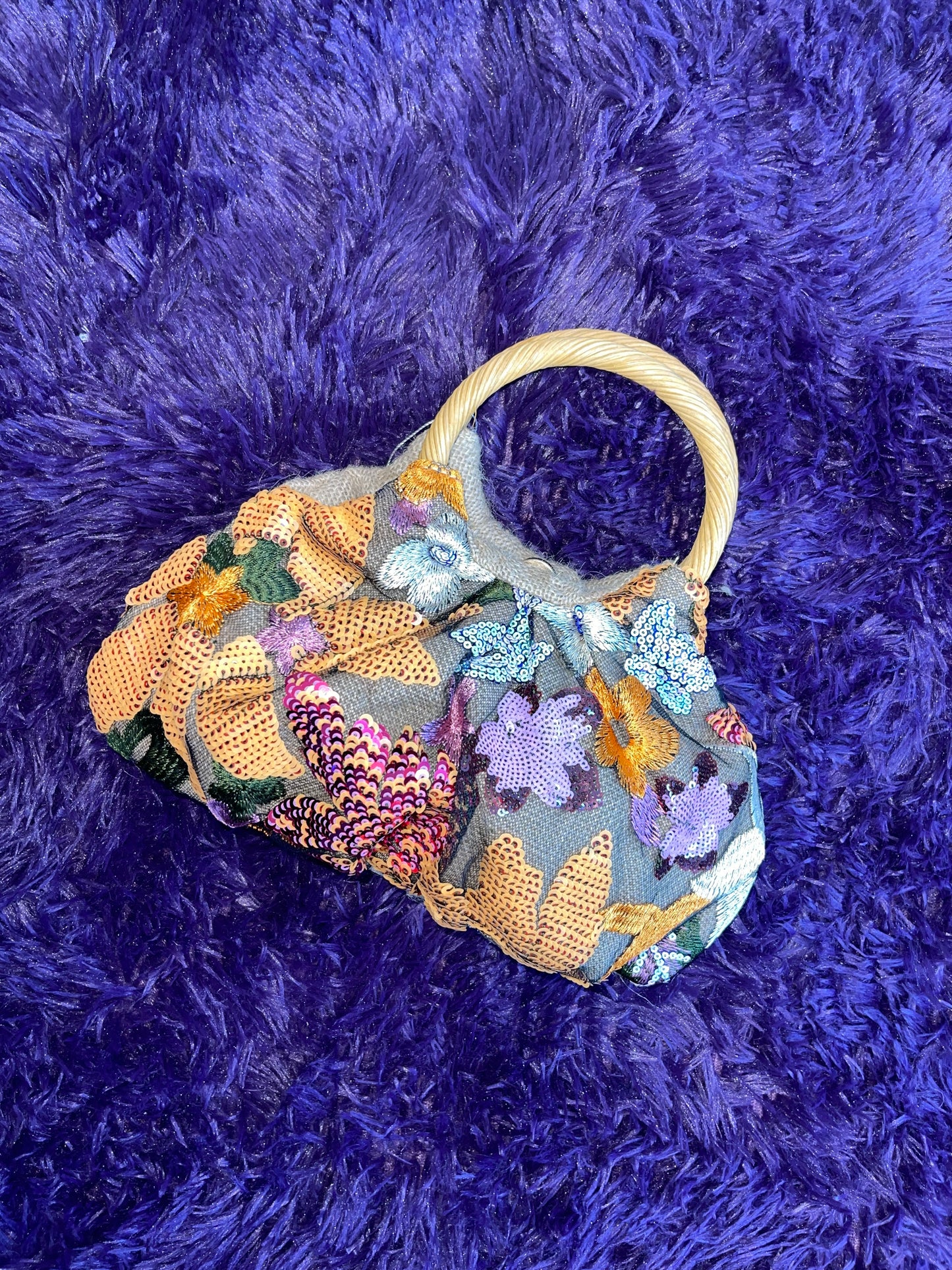 Flower Design Handle Bag
