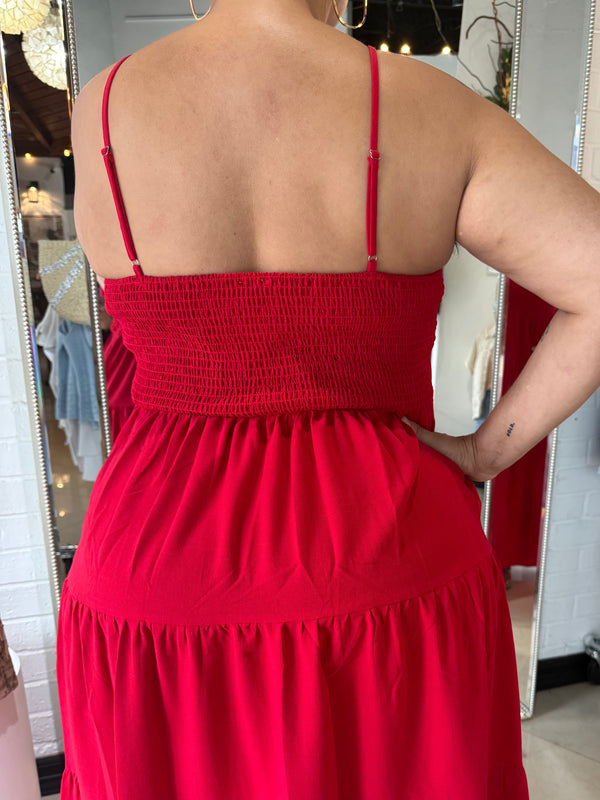 Red Ruby Midi Dress
