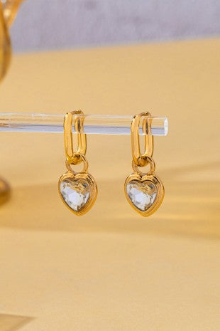 Heart Charm Huggie Earrings