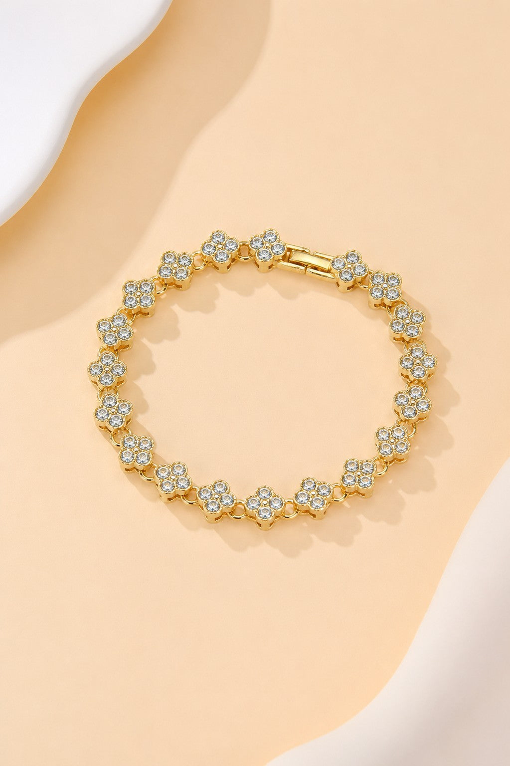 Quatrefoil Crystal Bracelet - Crystal