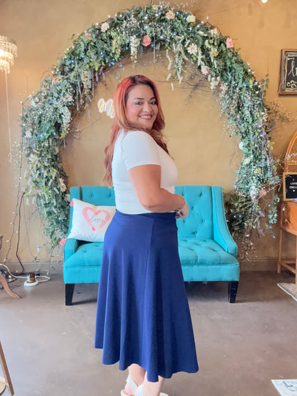 Feeling Preppy Midi Skirt