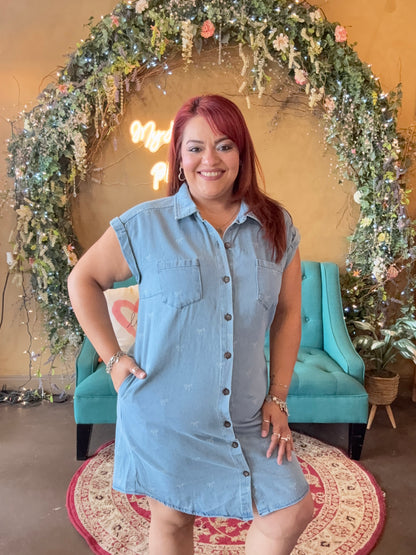 Bow Babe Denim Mini
