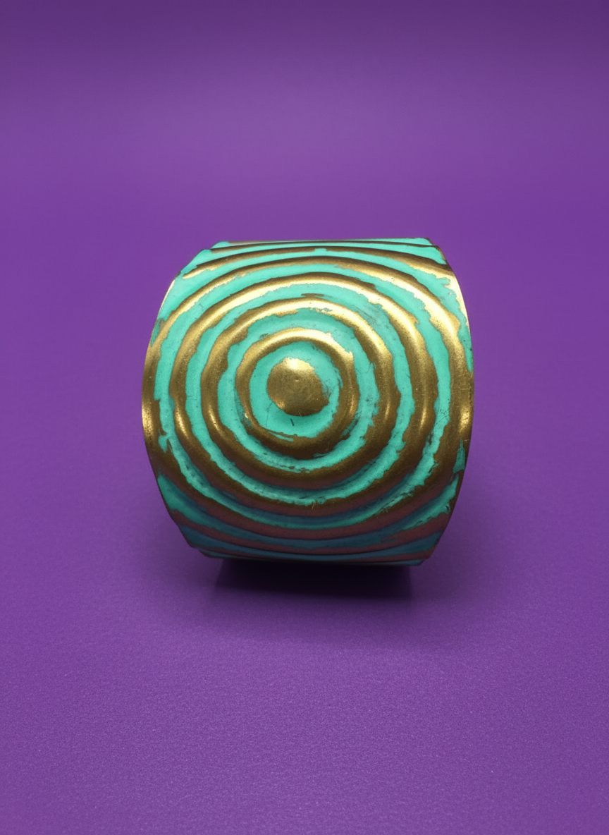Green & Gold Circles Cuff