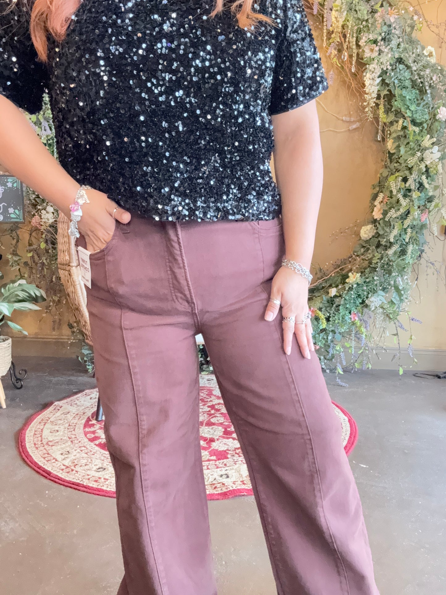 Brittney High Waisted Denim - Choco Brown