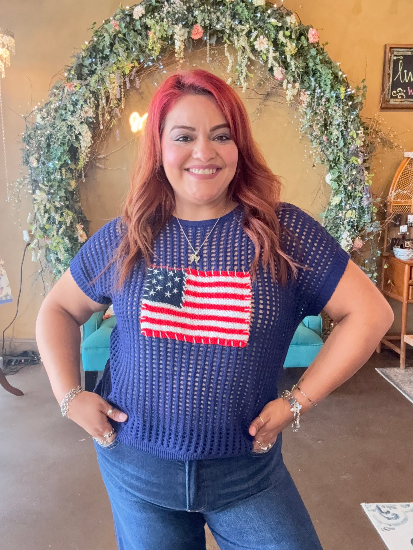 Sweet Americana Knit Top
