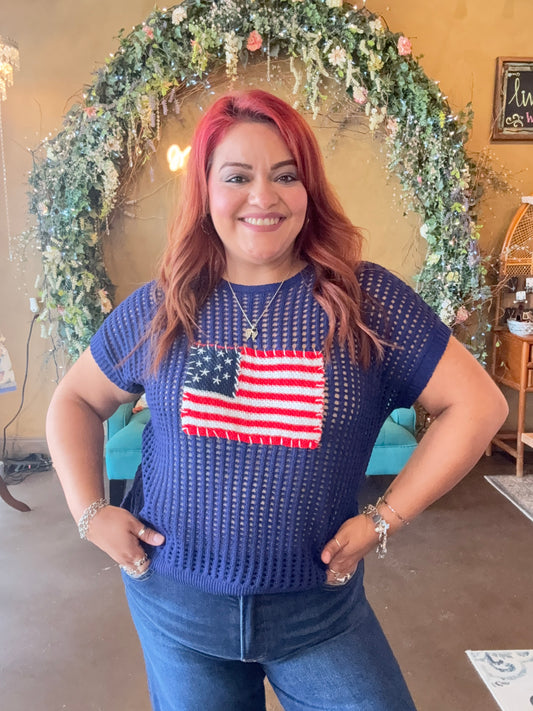 Sweet Americana Knit Top