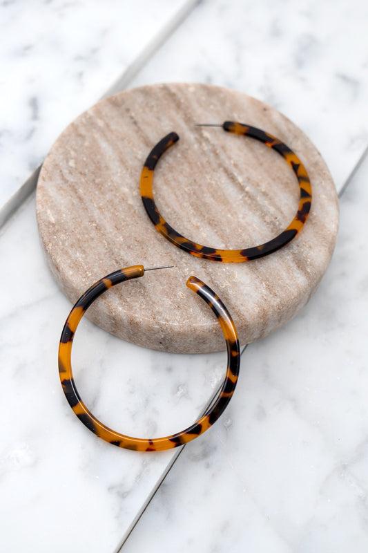 Acetate Flat Hoop Earrings