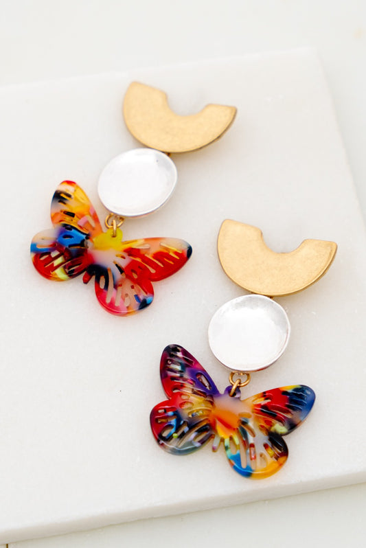 Filigree Butterfly Drop Earrings