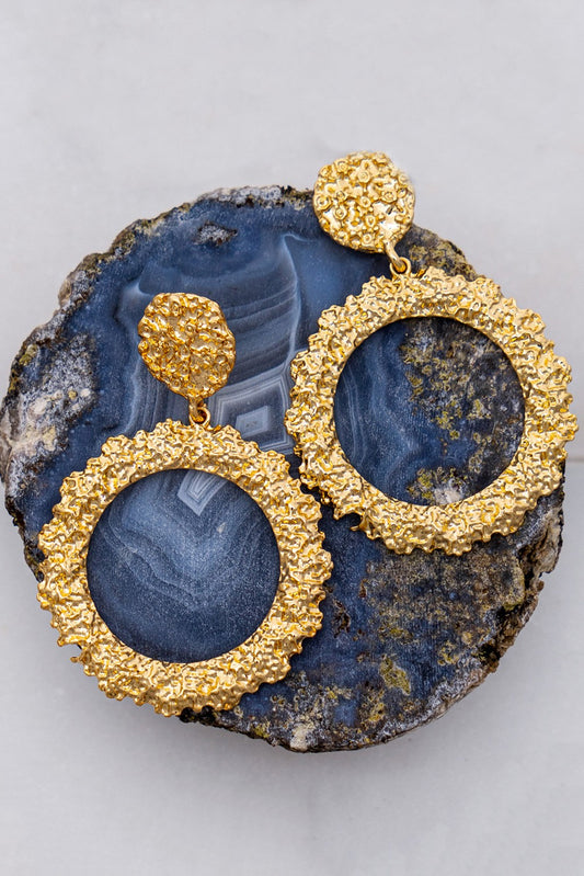 Nugget Hoop Earrings - Gold