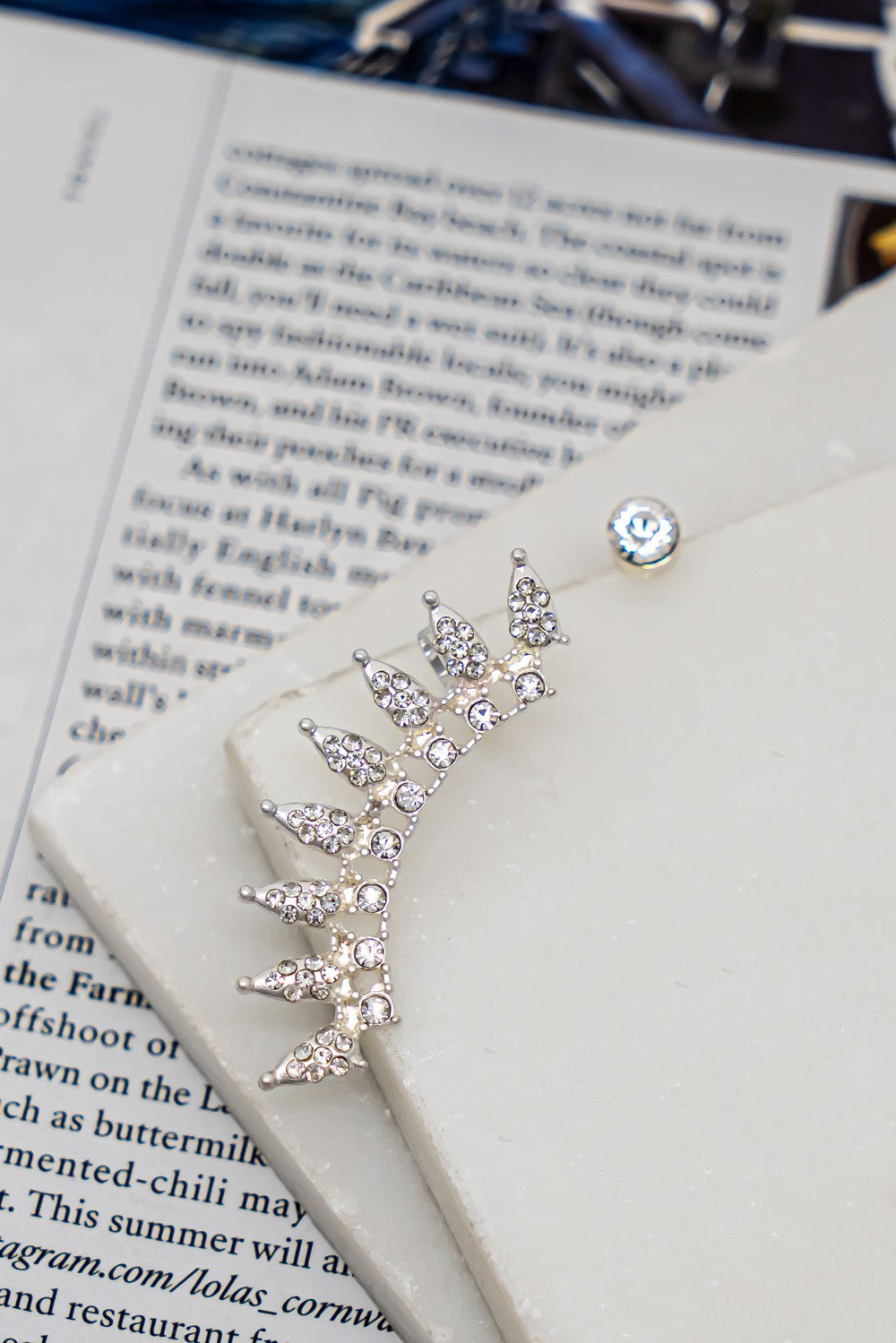 Ear Jacket & Rhinestone Stud Set