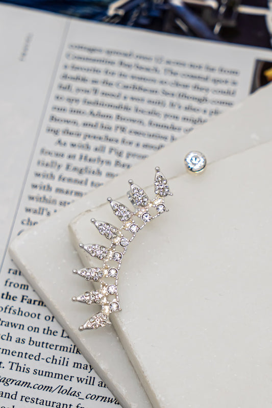Ear Jacket & Rhinestone Stud Set