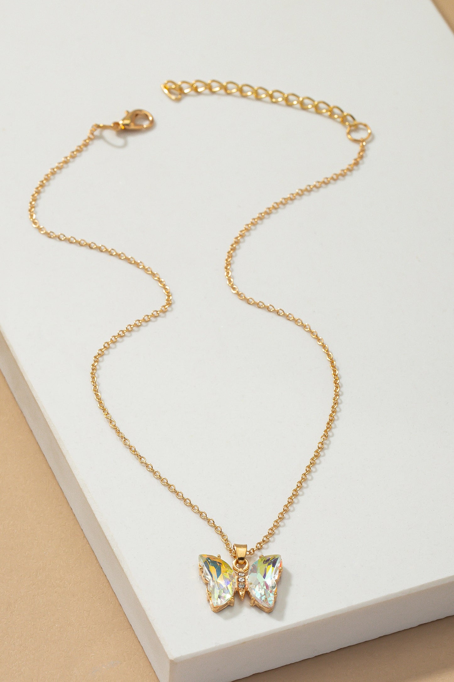 Borealis Butterfly Necklace - Clear AB