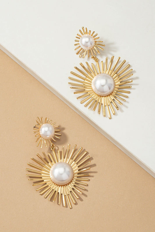 Heart Shape With Pearl Earrings