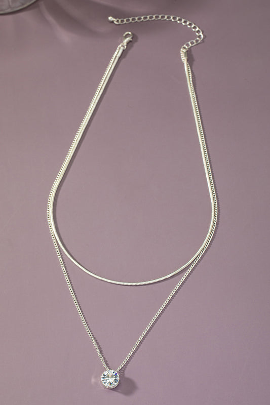 2 Row Snake Chain Necklace - Silver