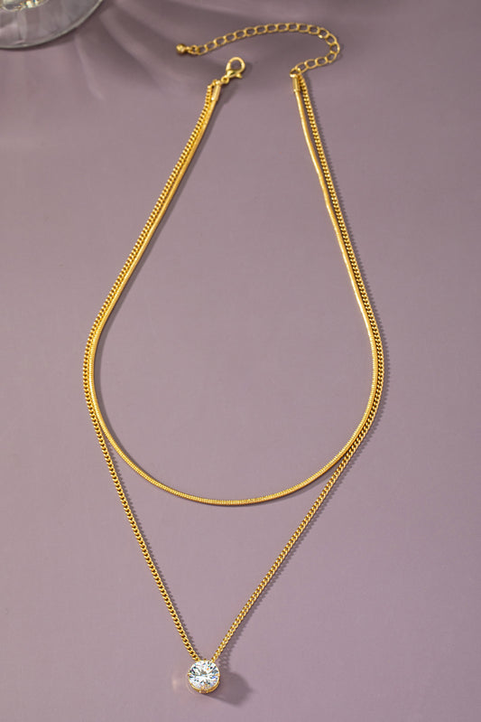 2 Row Snake Chain Necklace - Gold