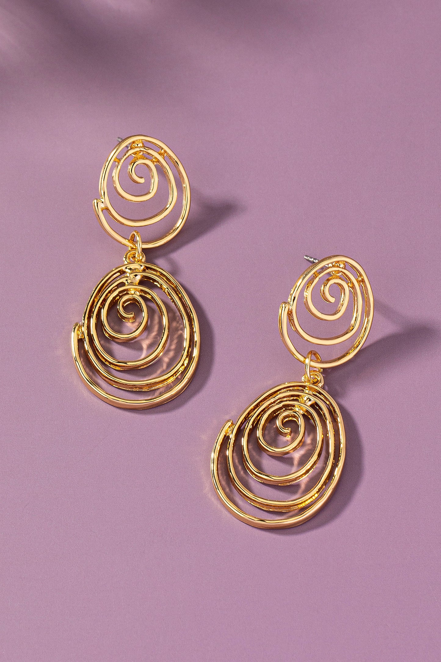 Double Coil Drop Earrings