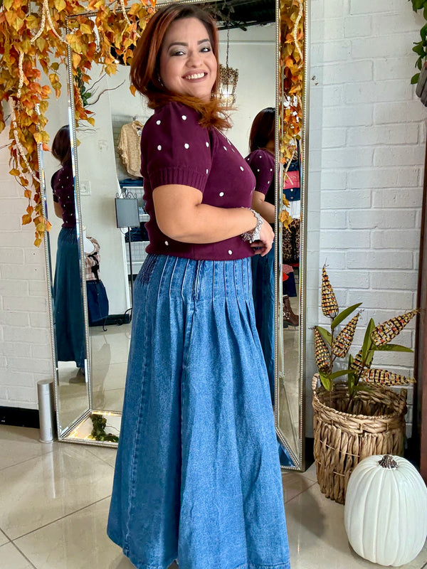 Denim Daydream Midi Skirt