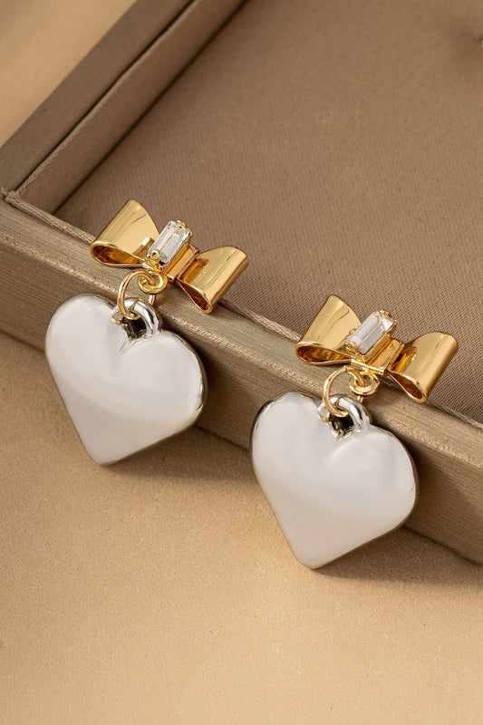 Puffy Heart & Bow Earrings