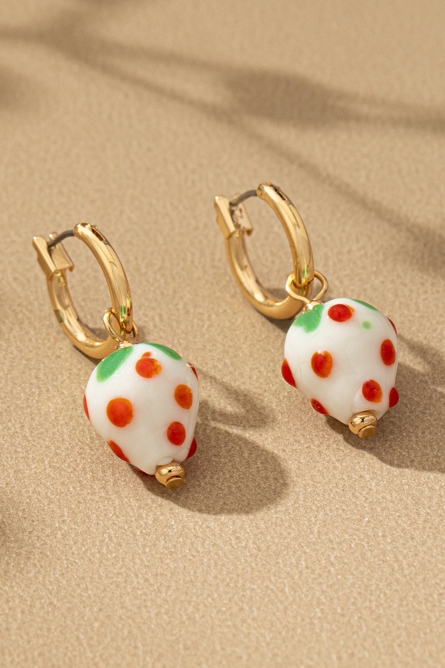 Strawberry Glazed Earrings - White