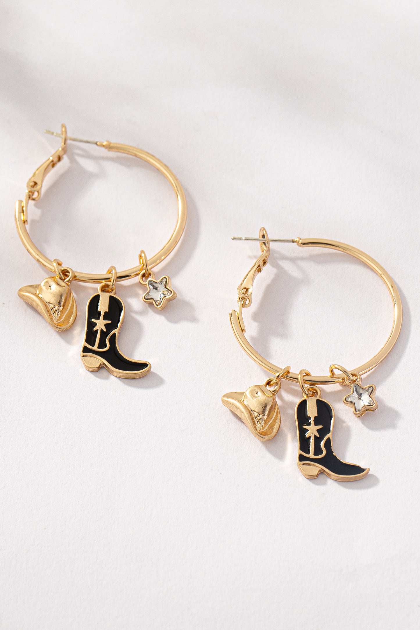 Cowboy Charm Earrings - Black