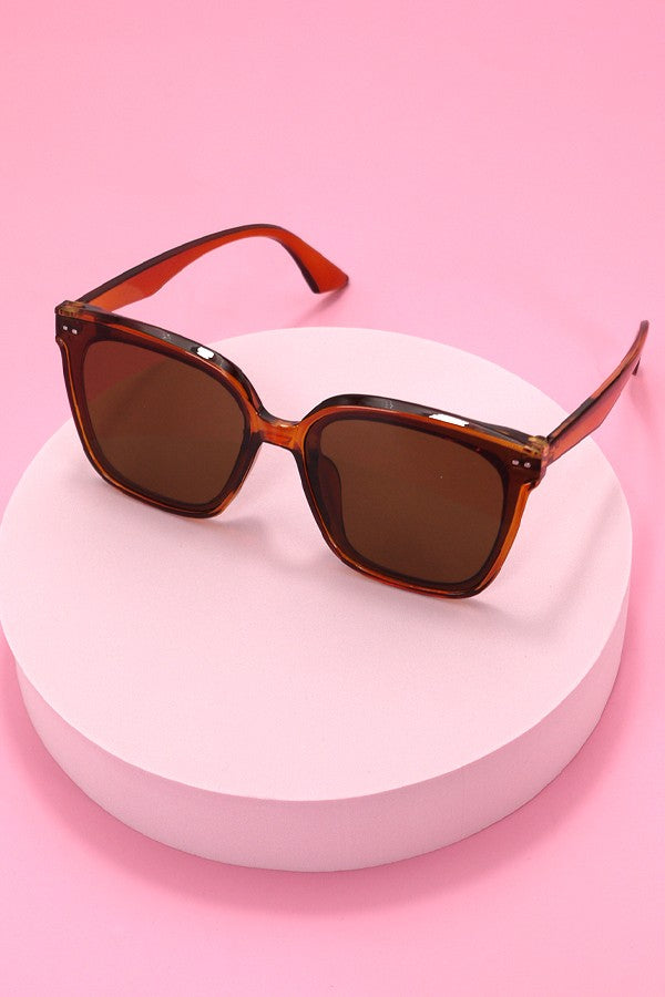 Square Cateye Sunglasses - Burnt Orange