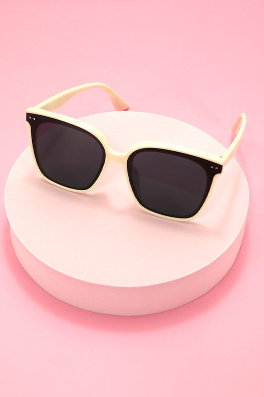 Square Cateye Sunglasses - White