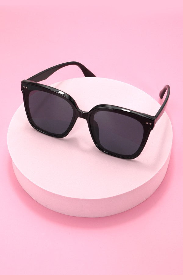 Square Cateye Sunglasses - Black