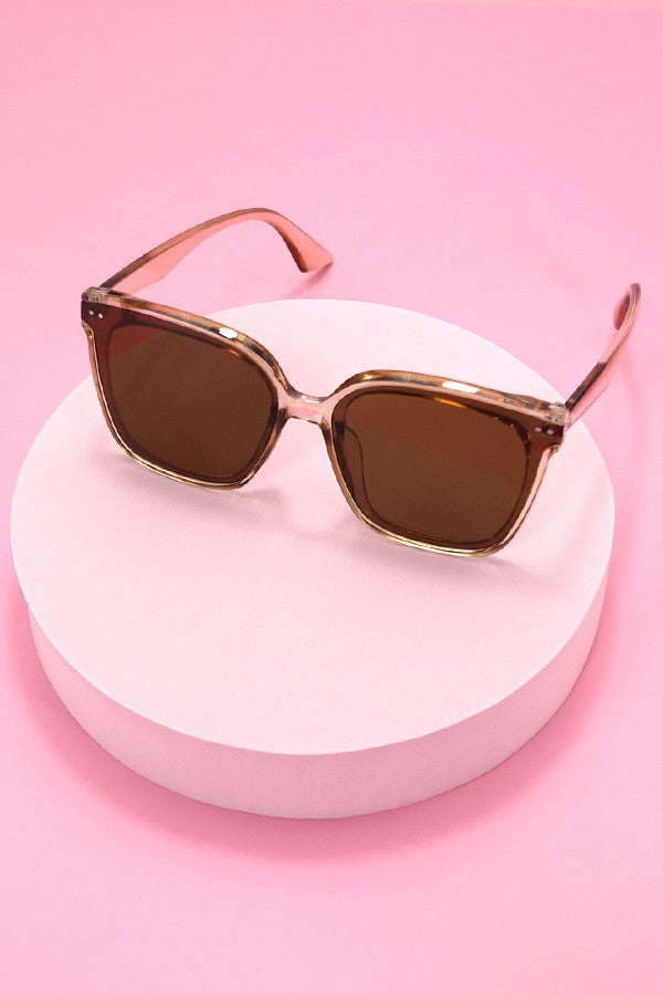 Square Cateye Sunglasses - Brown