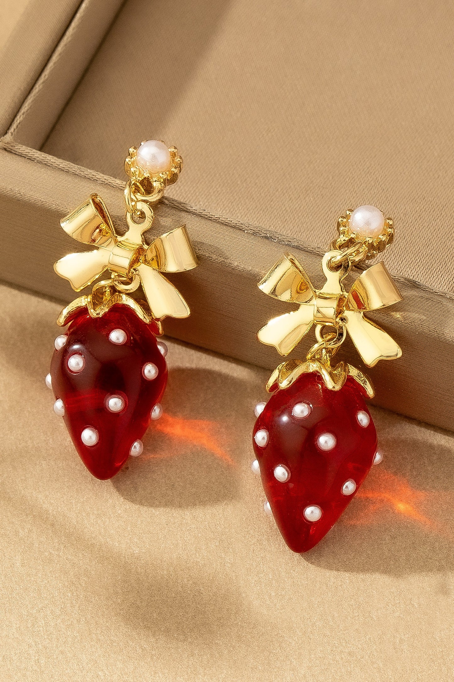 Lucite Strawberry Earrings