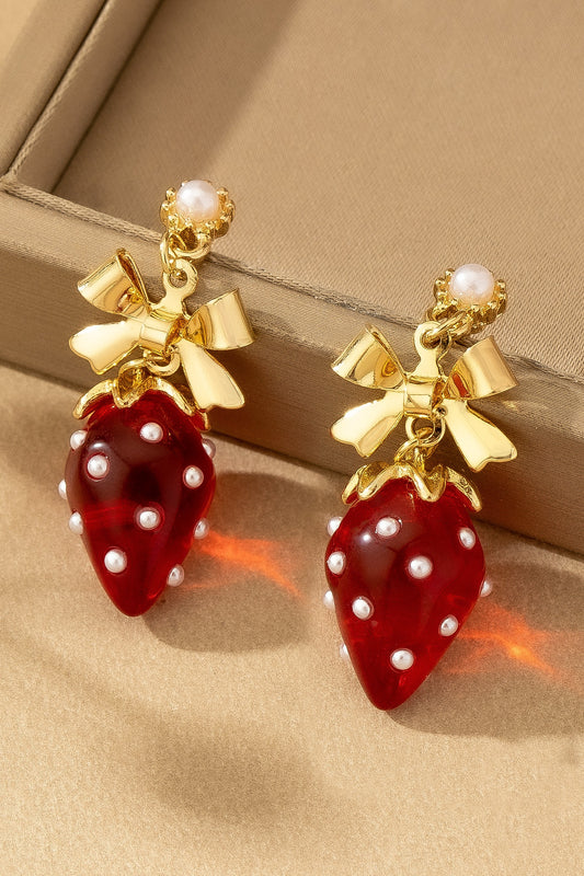 Lucite Strawberry Earrings