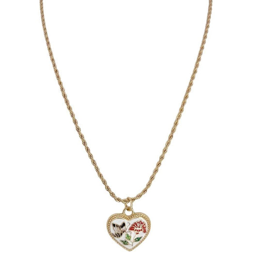 Enamel Heart Pendant Necklace