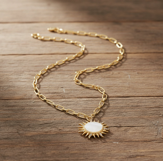 Sun Shaped Pendant Necklace
