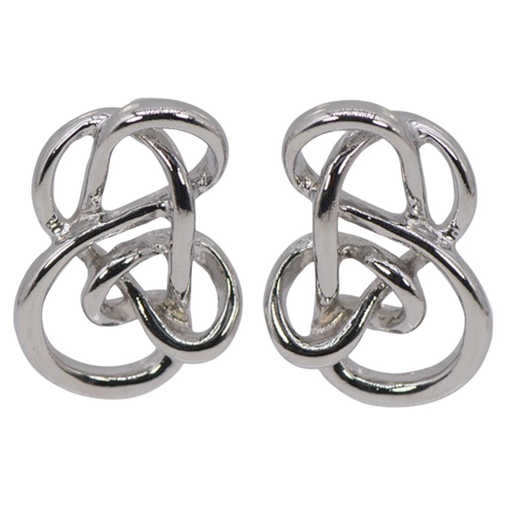 Metal Abstract Knot Stud Earring