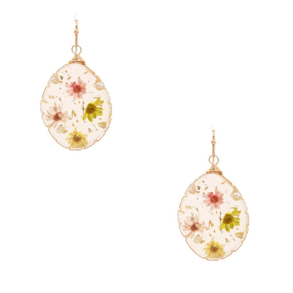 Flower Encapsulated Earring