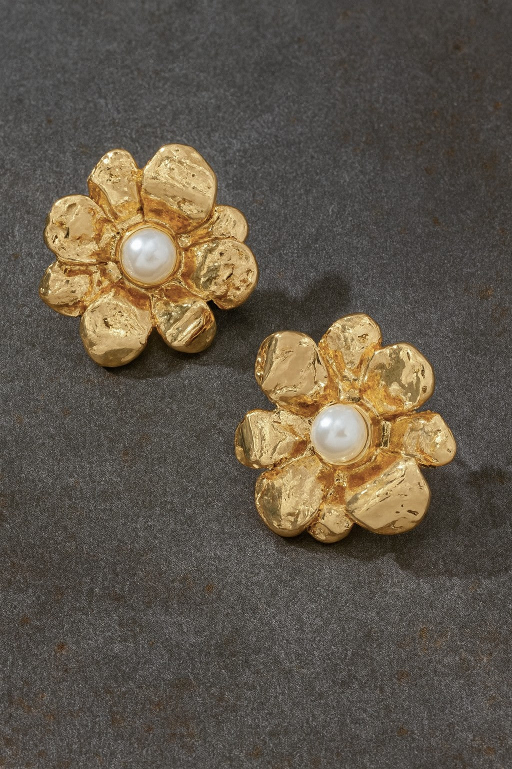 Floral Pearl Stud Earrings