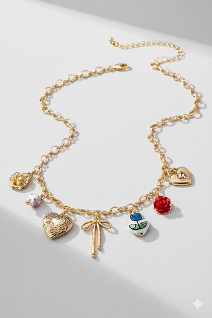 Golden Keepsake Charm Necklace