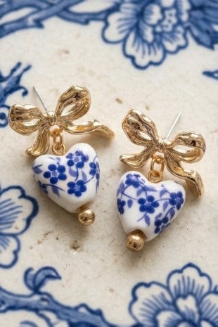 Porcelain Heart Earrings